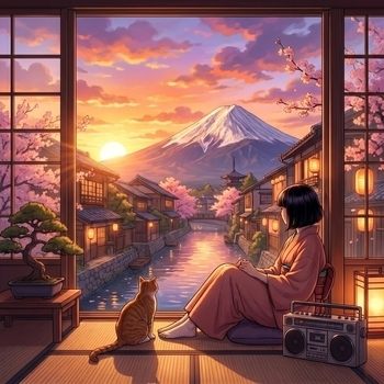 Альбом Азиатский Лоу-фай: Lofi Музыка для Учёбы, Работы и Фокуса Lofi Hip-Hop Beats, Chillhop, Japanese Lofi, Sleep Radiance